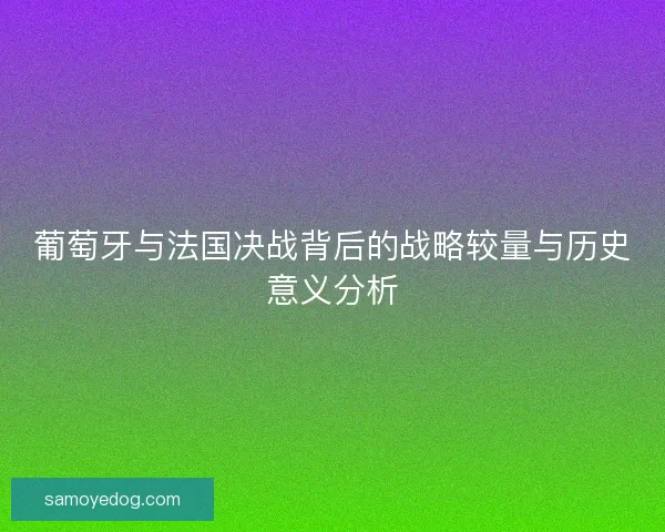葡萄牙与法国决战背后的战略较量与历史意义分析